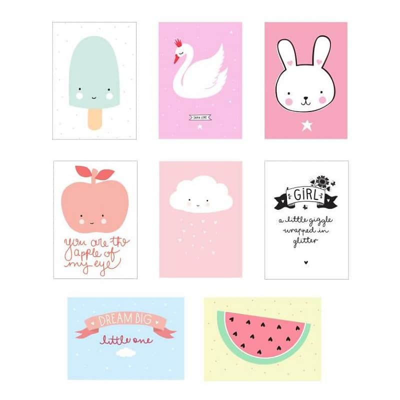 Posterset little girl von a little lovley company