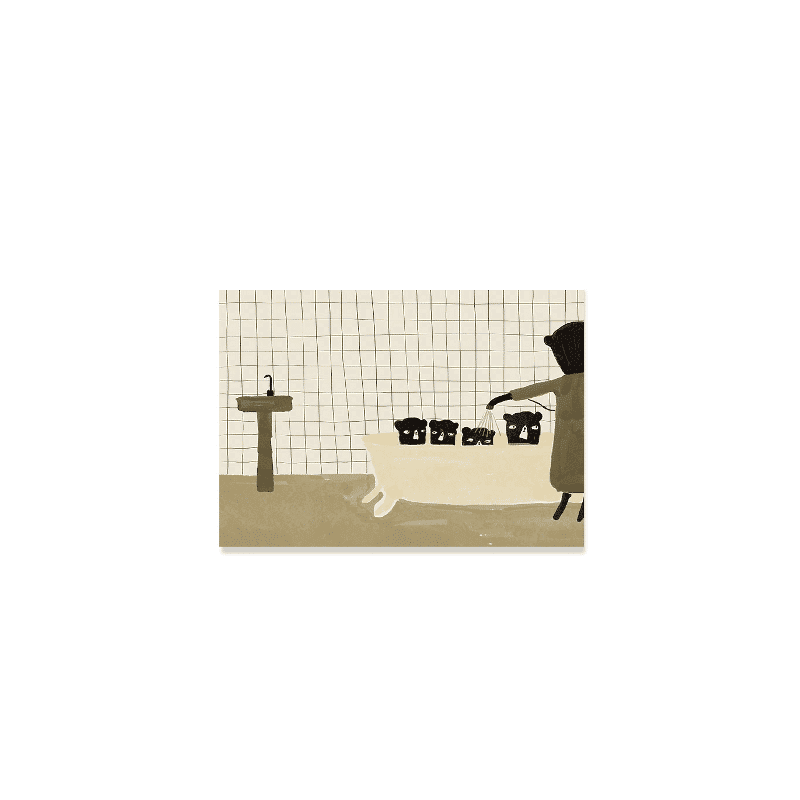 Postkarte - Bathtime von Ted & Tone