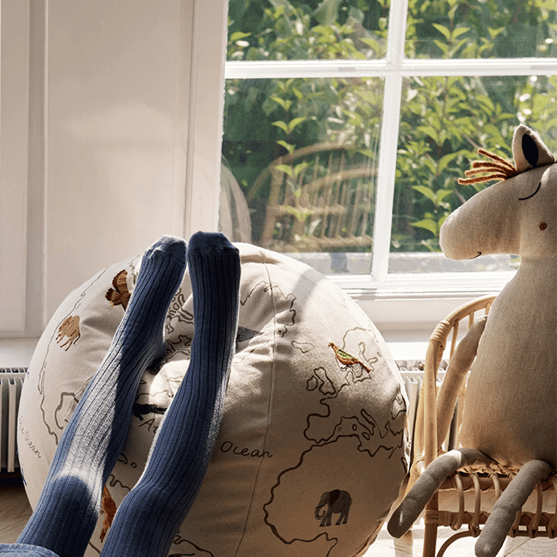 Pouf - The World off-white von Ferm Living