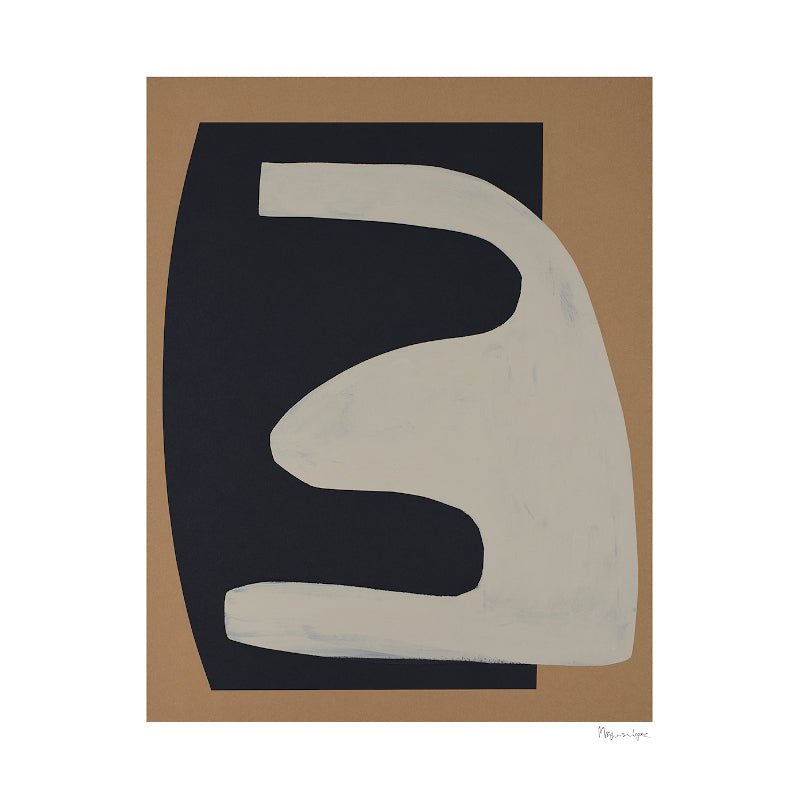 Print - Beige on 2 Black von Berit Mogensen Lopez