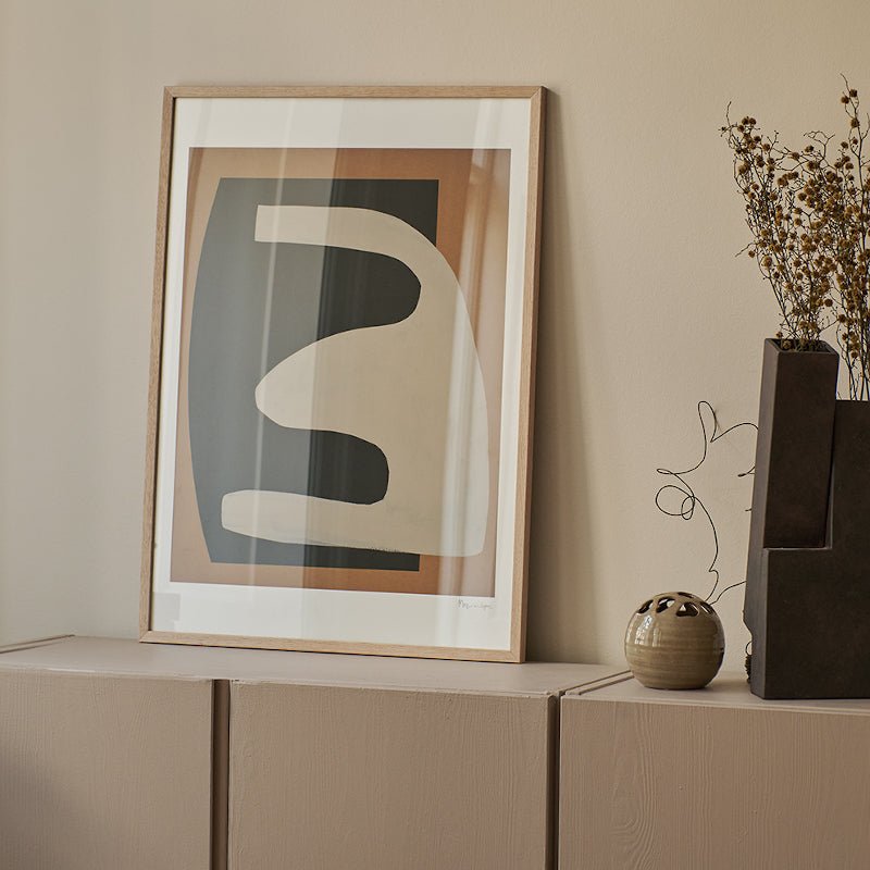 Print - Beige on 2 Black von Berit Mogensen Lopez