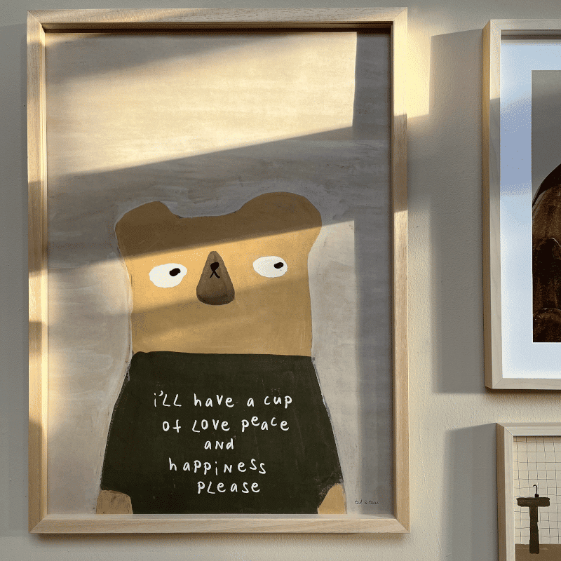 Print - Bear I'll have a cup of love... von Ted & Tone