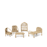 Puppenhausmöbel - Rattan natural 5er Set von Ferm Living