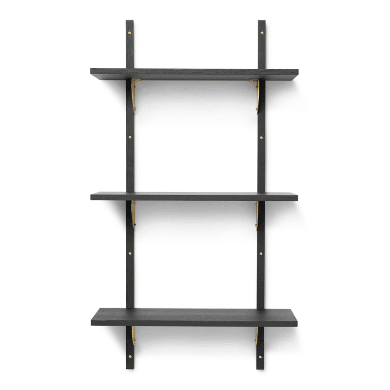 Regal - Sector triple/narrow black ash/brass von Ferm Living