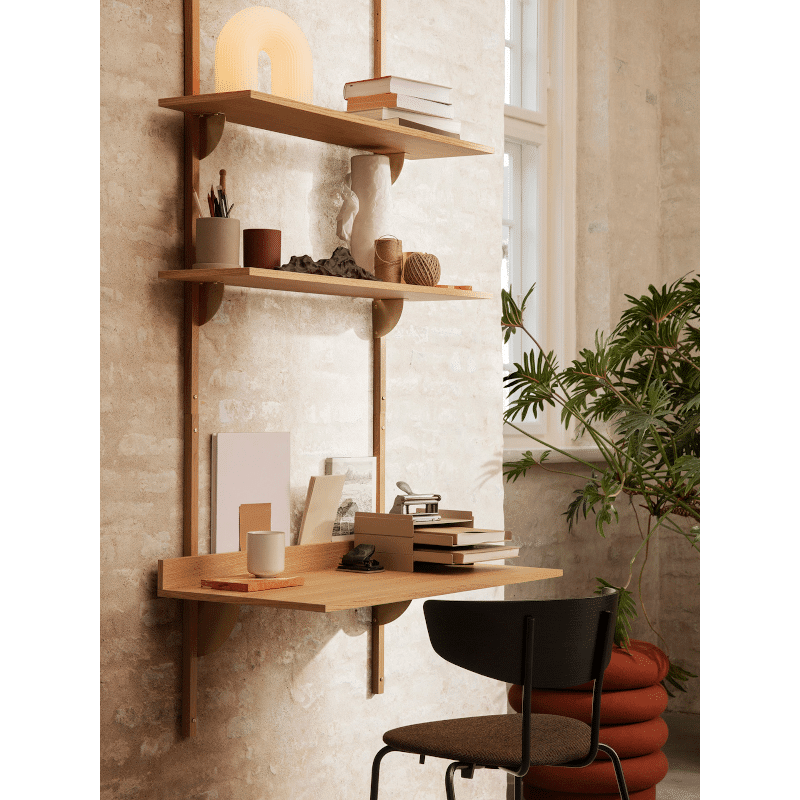 Regal - Sector Desk natural oak/brass von Ferm Living