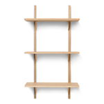 Regal - Sector triple/narrow natural oak/brass von Ferm Living