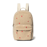 Rucksack midi - Ecru/Teddy Hearts mit Vordertasche von Studio Noos
