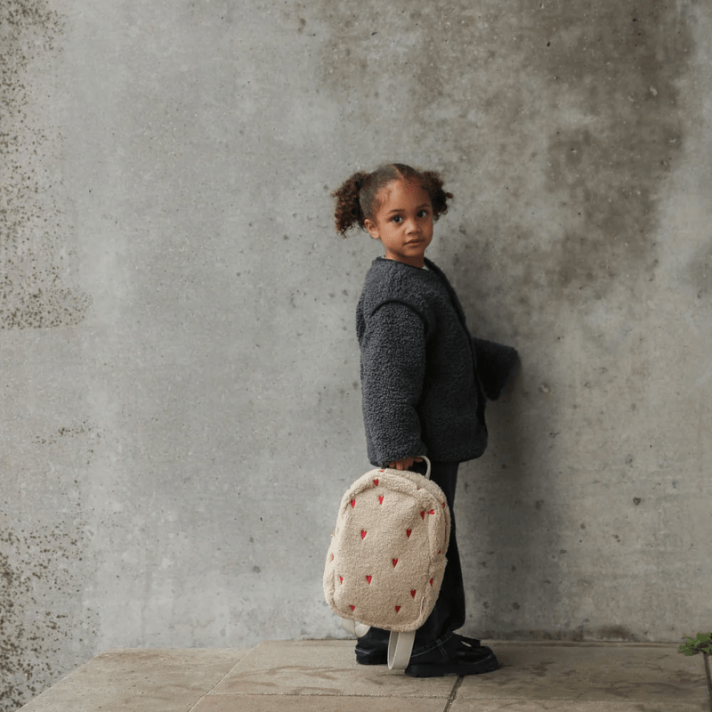 Rucksack mini - Teddy ecru hearts von Studio Noos