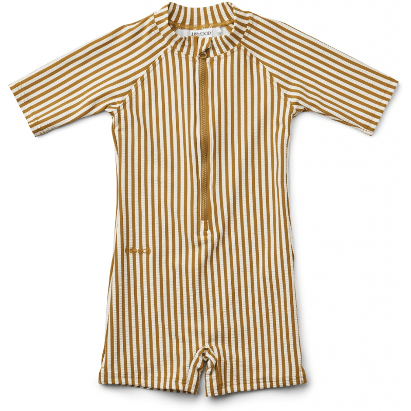 Schwimmanzug - Max seersucker golden caramel/white von Liewood