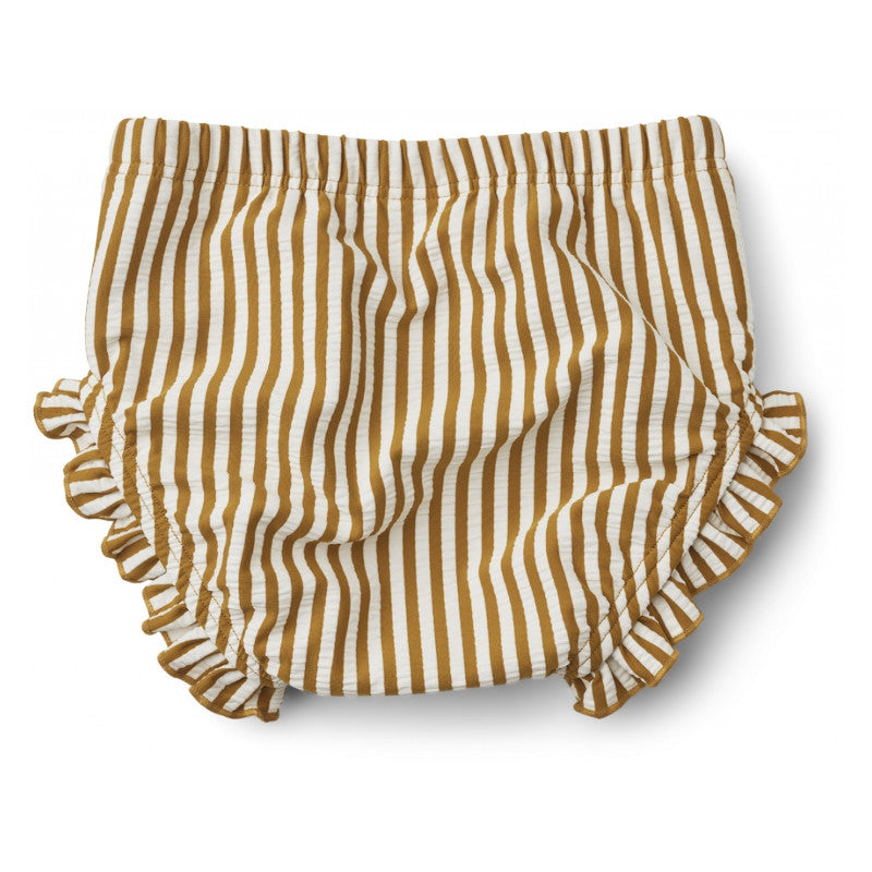 Schwimmhose Baby – Mila seersucker golden caramel/white von Liewood