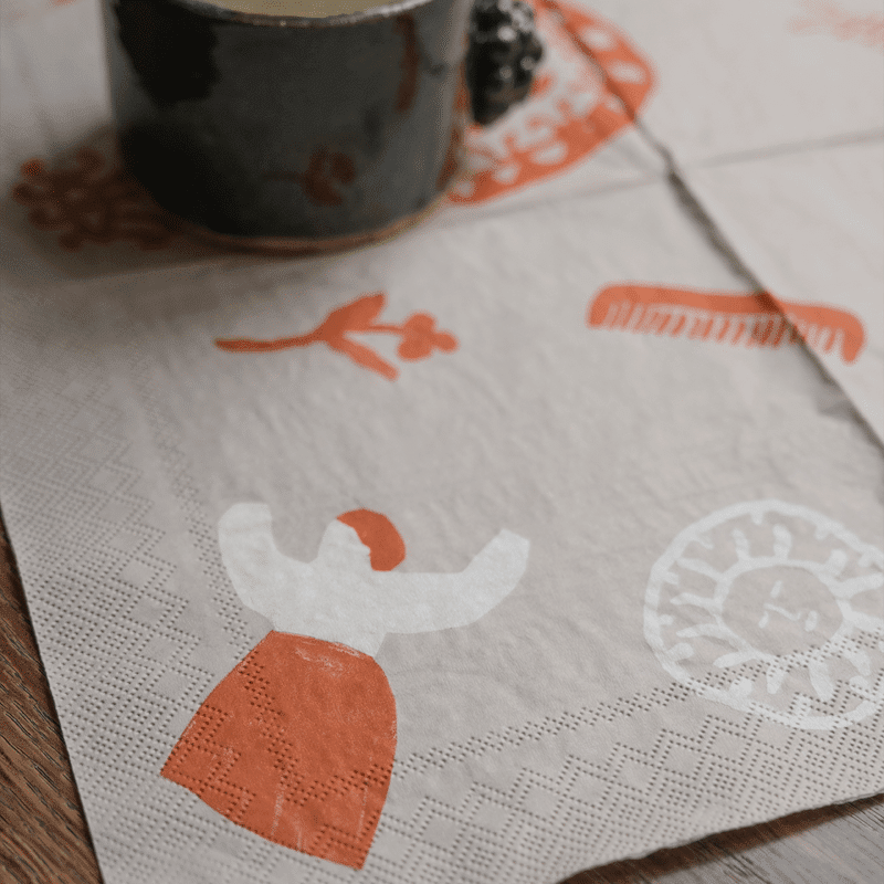 Serviette - Figures red von Fine little Day