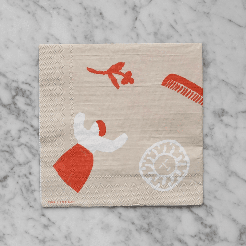 Serviette - Figures red von Fine little Day