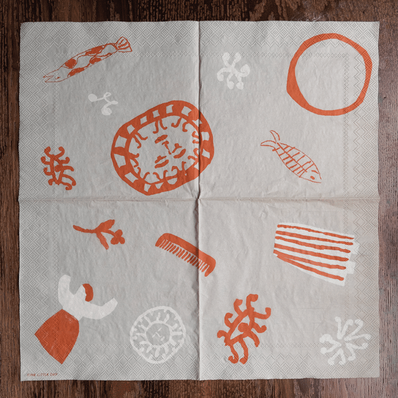 Serviette - Figures red von Fine little Day