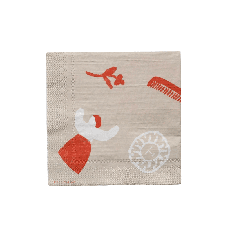 Serviette - Figures red von Fine little Day