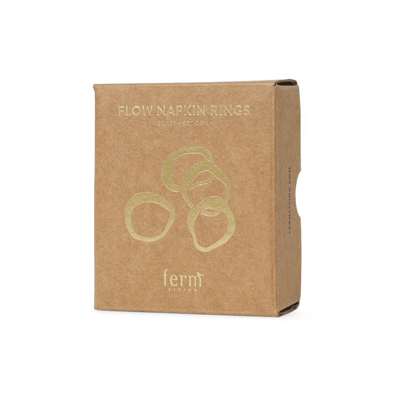 Serviettenring - Flow brass 4er Set von Ferm Living