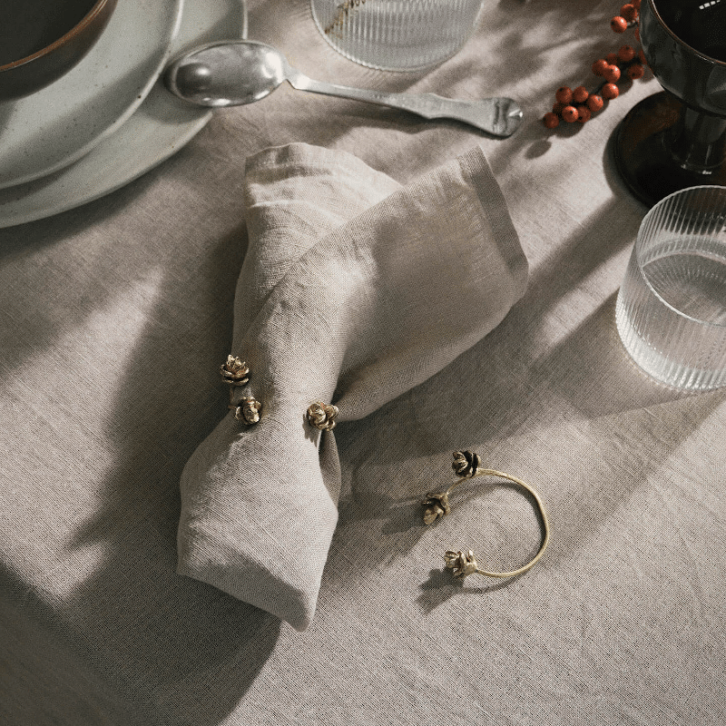 Serviettenring – Forest brass 4er Set von Ferm Living