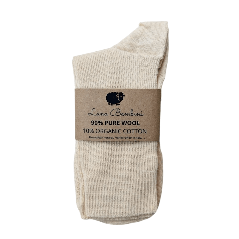 Socken - Chiara Wolle ecru von Lana Bambini