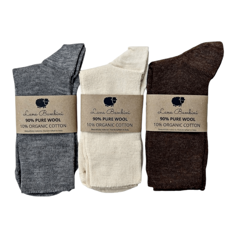 Socken - Chiara Wolle ecru von Lana Bambini