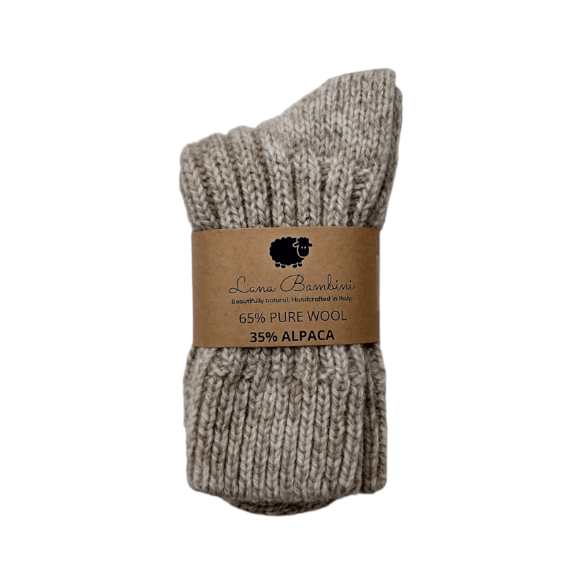 Socken - Maria Wolle/Alpaka beige von Lana Bambini