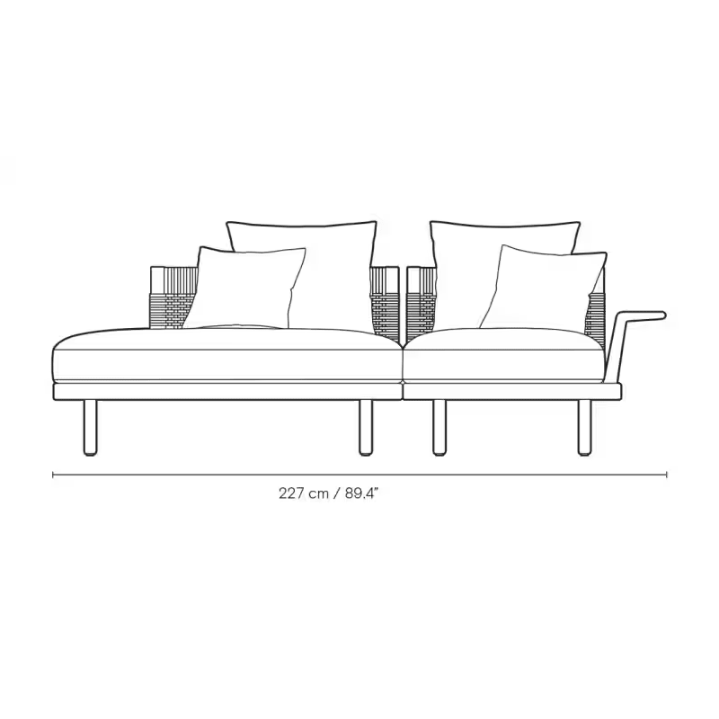Sofa Outdoor - EOOS 2-Seater mit Chaise Lounge & Open End von Carl Hansen