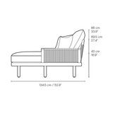 Sofa Outdoor - EOOS 2-Seater mit Chaise Lounge & Open End von Carl Hansen