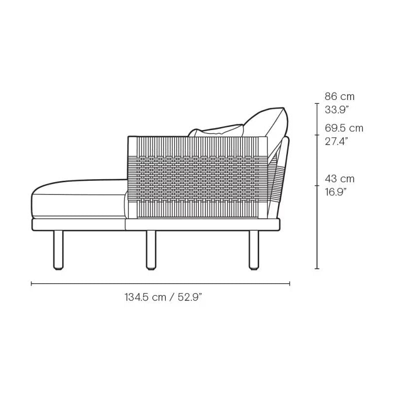 Sofa Outdoor - EOOS 3-Seater mit Chaise Lounge von Carl Hansen