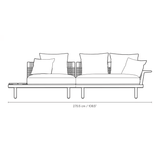 Sofa Outdoor - EOOS 3-Seater mit Sidetable von Carl Hansen