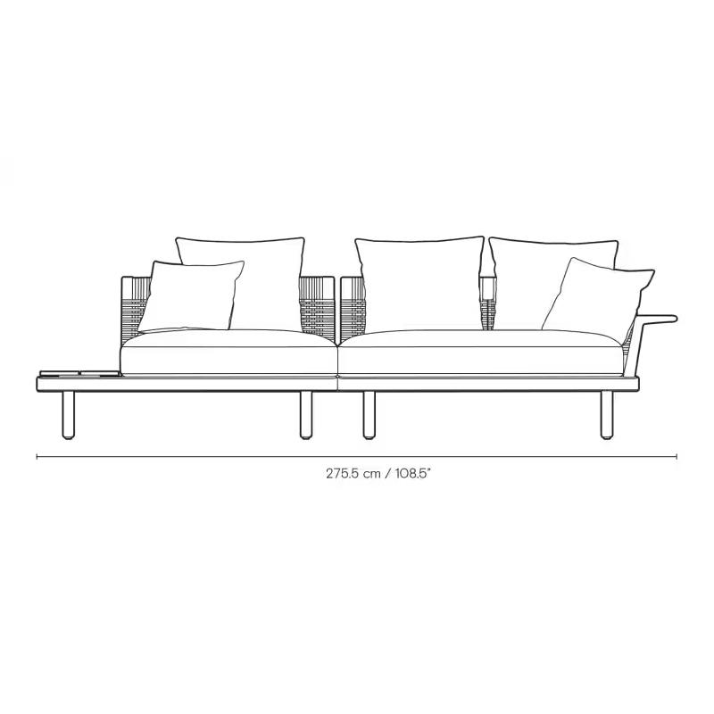 Sofa Outdoor - EOOS 3-Seater mit Sidetable von Carl Hansen