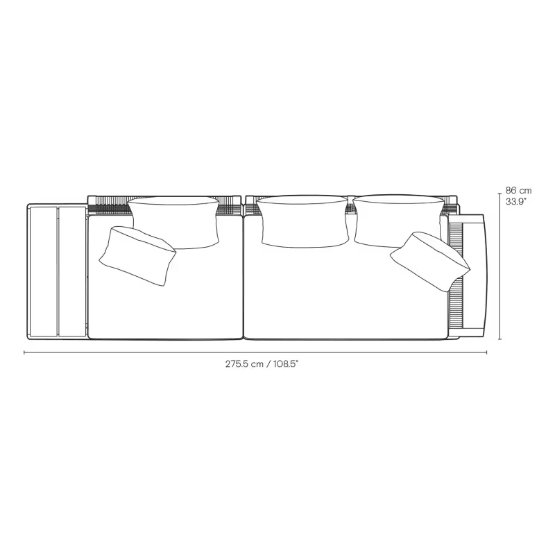 Sofa Outdoor - EOOS 3-Seater mit Sidetable von Carl Hansen