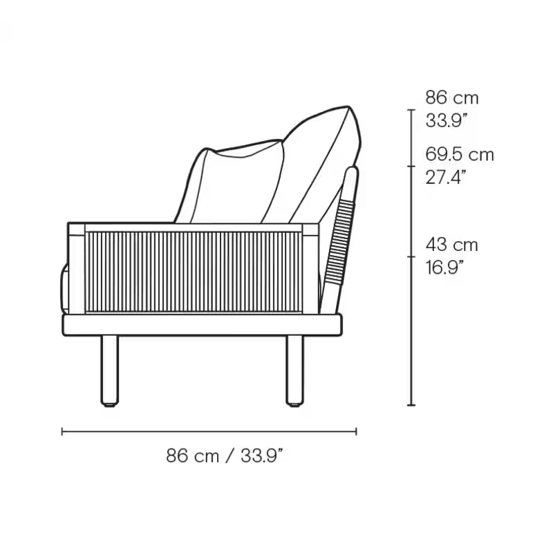 Sofa Outdoor - EOOS 3-Seater mit Sidetable von Carl Hansen