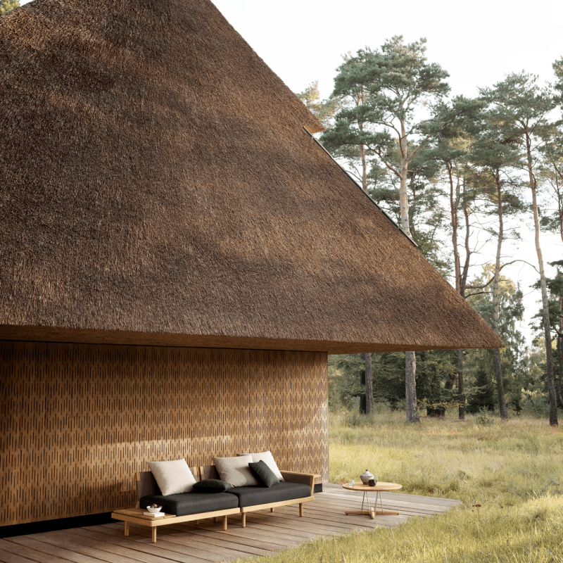 Sofa Outdoor - EOOS 3-Seater mit Sidetable von Carl Hansen