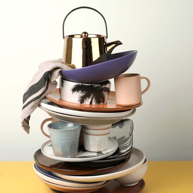 Stoffserviette - Linen striped 2er Set von HK Living