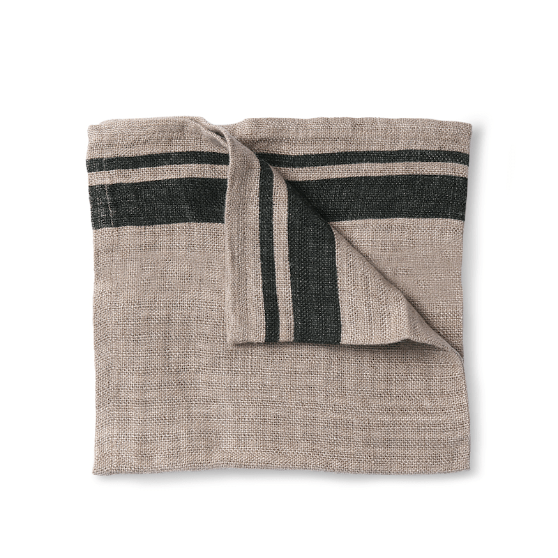 Stoffserviette - Linen striped 2er Set von HK Living