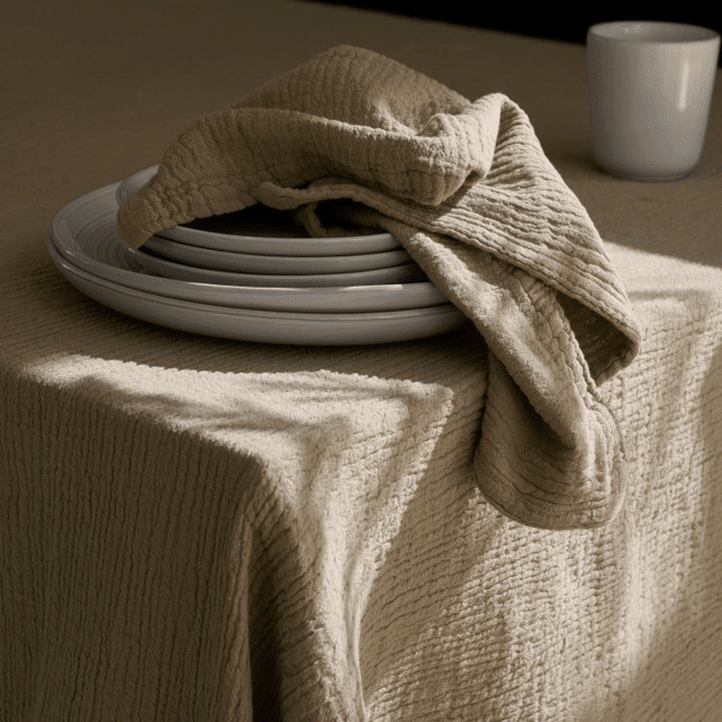 Tischdecke und Stoffserviette - Muslin Ever cream von Tine k Home
