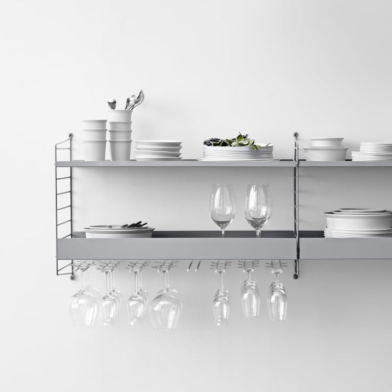 String – Rack Weingläser grau 2er Set 14x30 von String Furniture