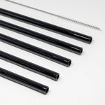 Strohhalme 5er Set - Glas schwarz von Strawganic