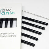 Strohhalme 5er Set - Glas schwarz von Strawganic