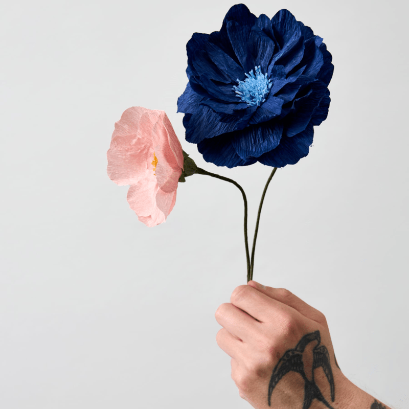 Studio About - Papierblume Oriental Poppy blue