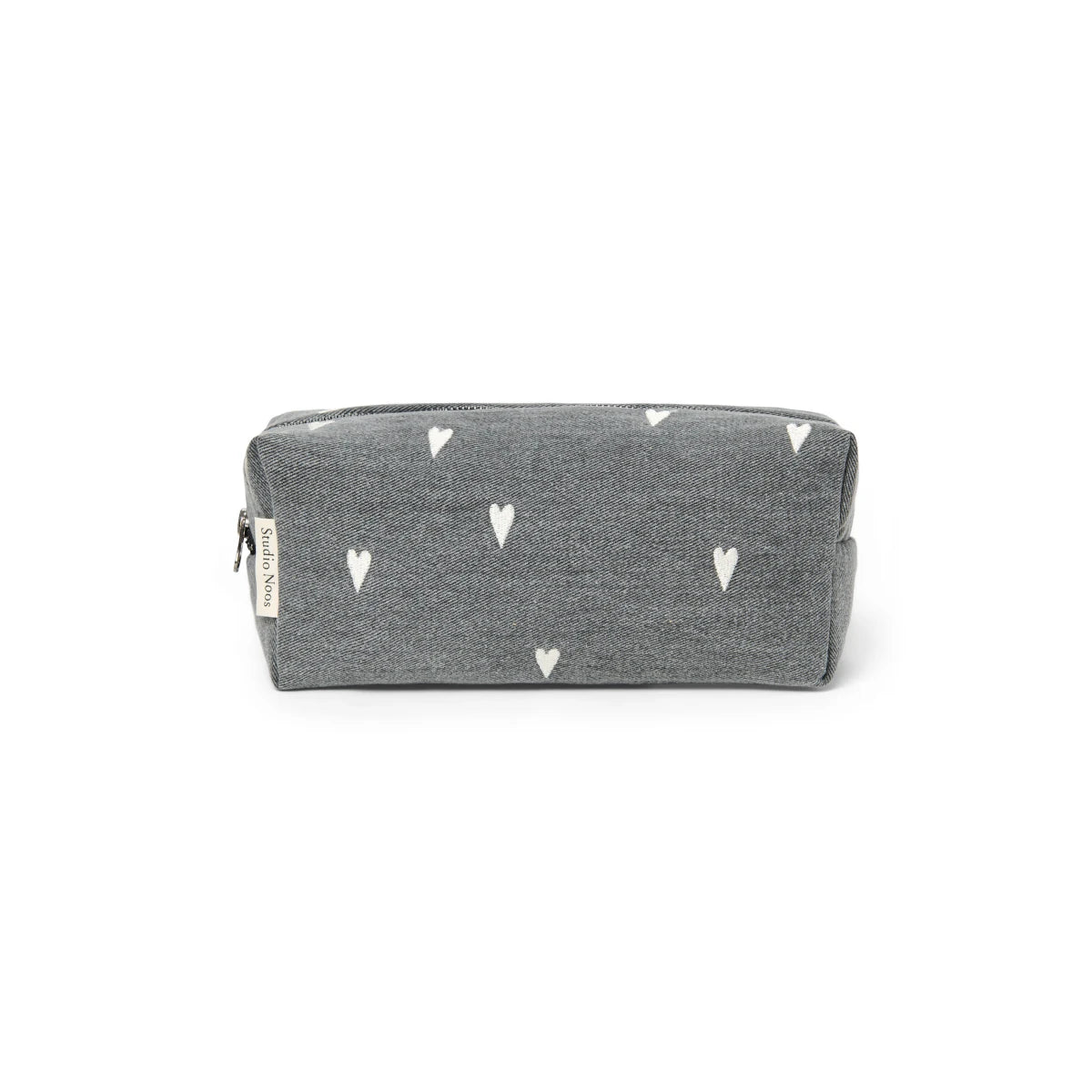 Studio Noos - Etui Pouch Denim Hearts grey