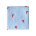 Studio Noos - Muselin Swaddle Hearts Light Blue