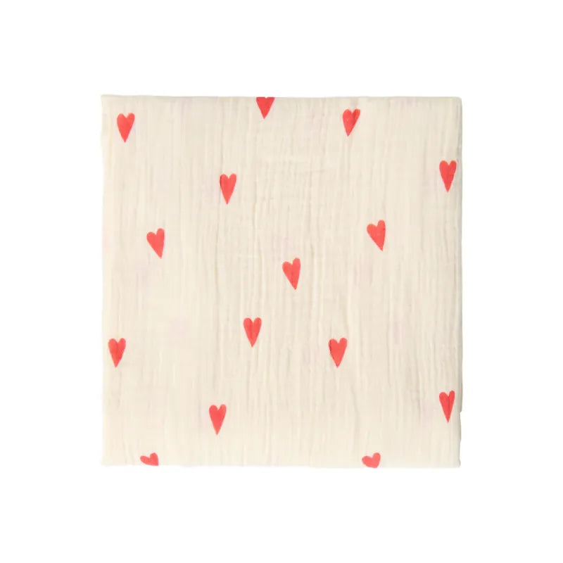 Studio Noos - Muselin Swaddle Hearts Natural