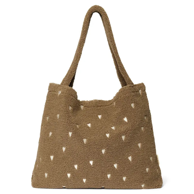 Studio Noos - Tasche Mom Teddy Hearts Brown