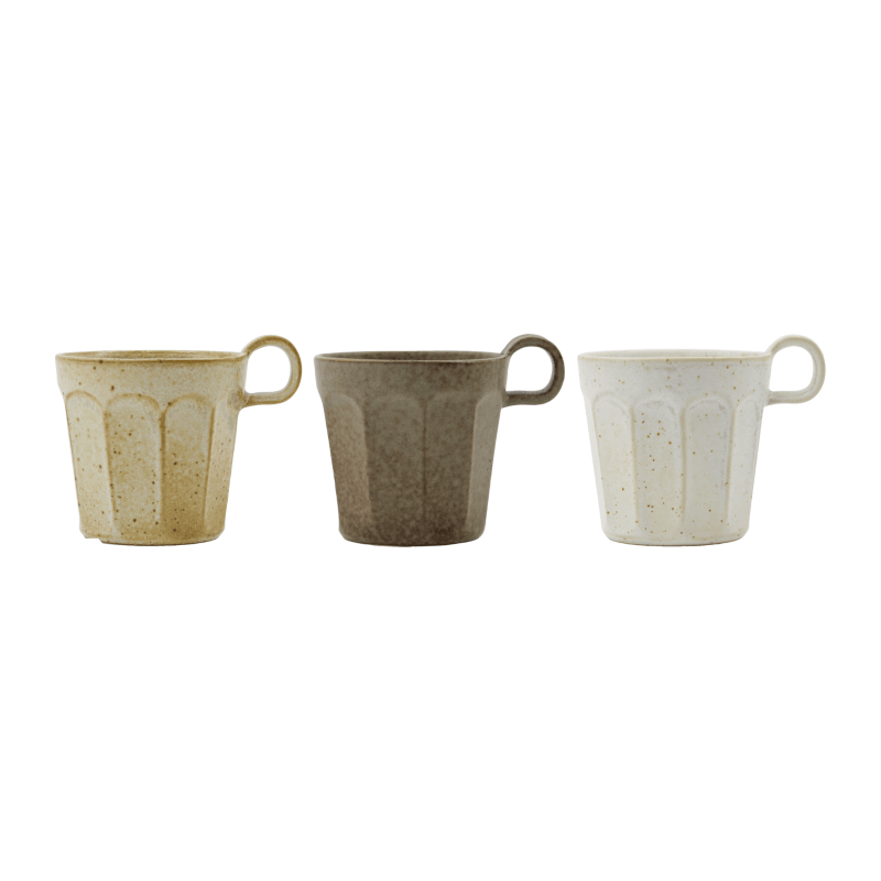 Tasse - Arch off white/beige/green 3er Set von House Doctor