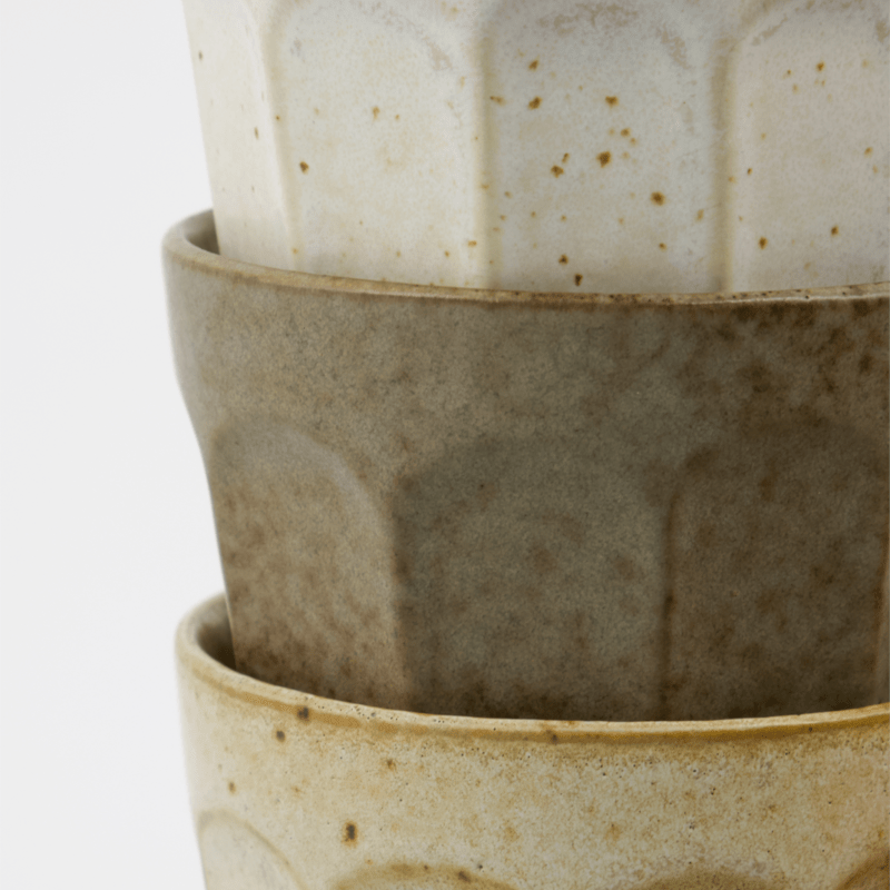 Tasse - Arch off white/beige/green 3er Set von House Doctor