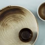 Teller gross - Rustic cream/brown von HK Living