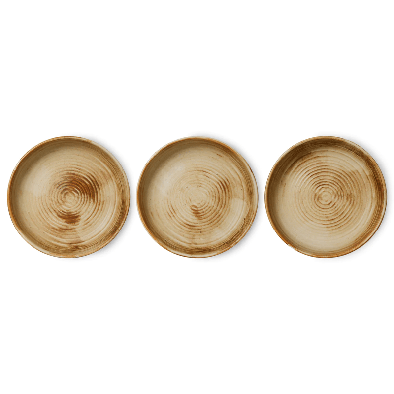 Teller gross - Rustic cream/brown von HK Living