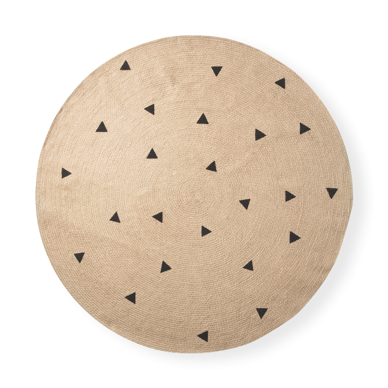 Teppich Jute – Black Triangles rund L von Ferm Living