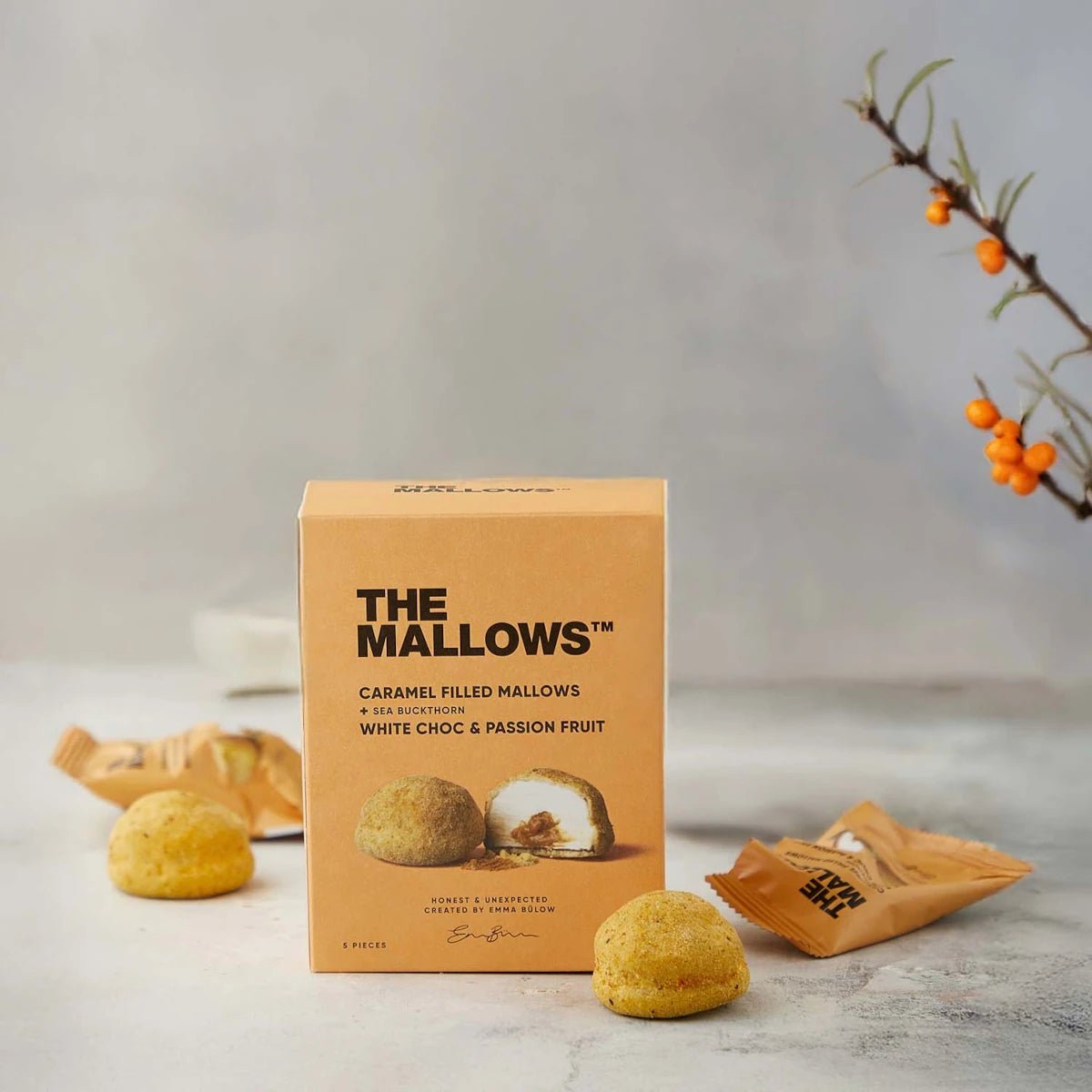 The Mallows - Marshmellows Karamell, Passionsfrucht, Sanddorn/weisse Schokolade

