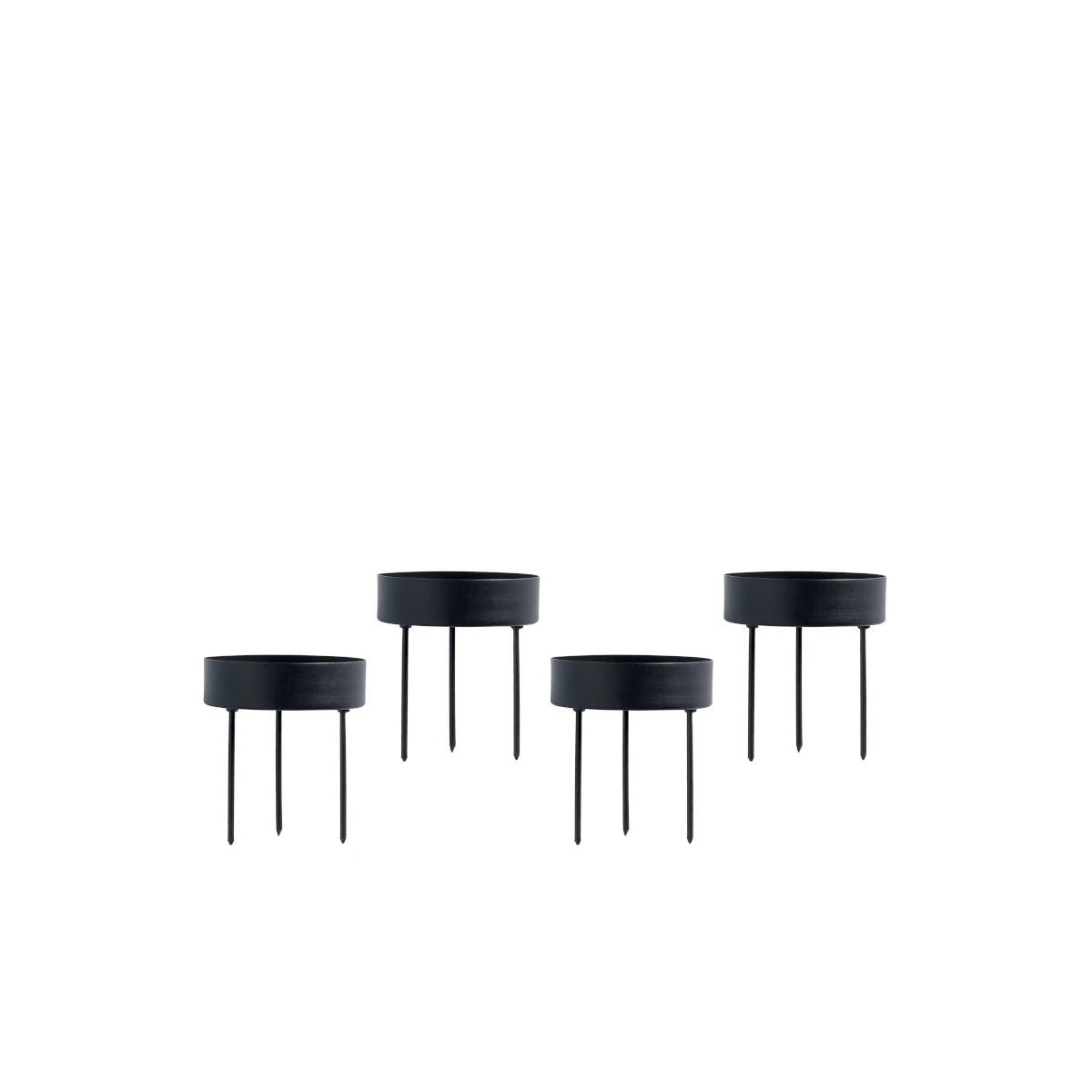 Tine K Home - Kerzenhalter mit Stachel 4er Set schwarz