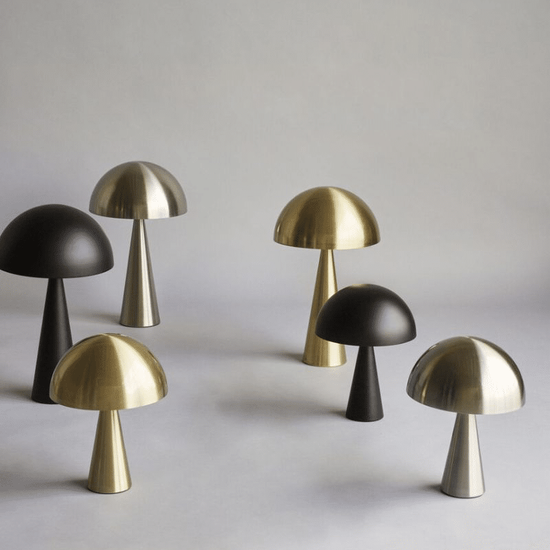 Tischlampe - Mush mini Nickel von Hübsch Interior
